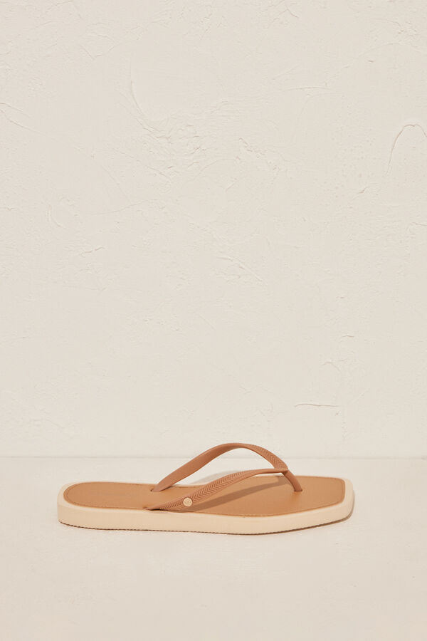 Women'secret Chinelas marr&oacute;n 100% mojables cru