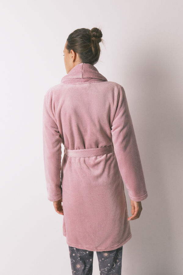 Women'secret Robe midi de l&atilde; polar rosa rosa