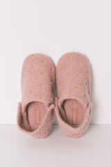 Women'secret Zapatillas casa borreguito rosa brillo rosa