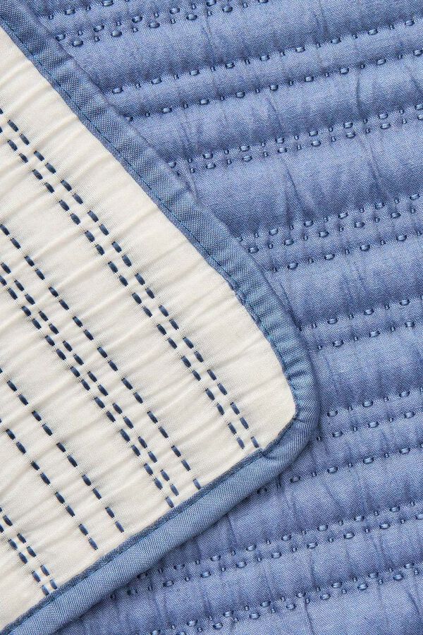 Textura Edred&atilde;o liso revers&iacute;vel azul