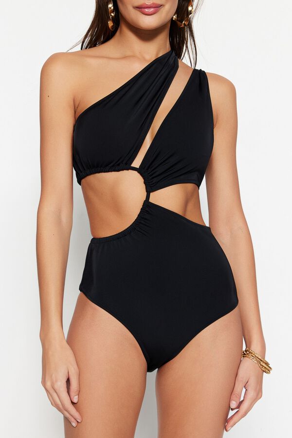 Trendyol Fato de banho triqu&iacute;ni assim&eacute;trico cut-out preto