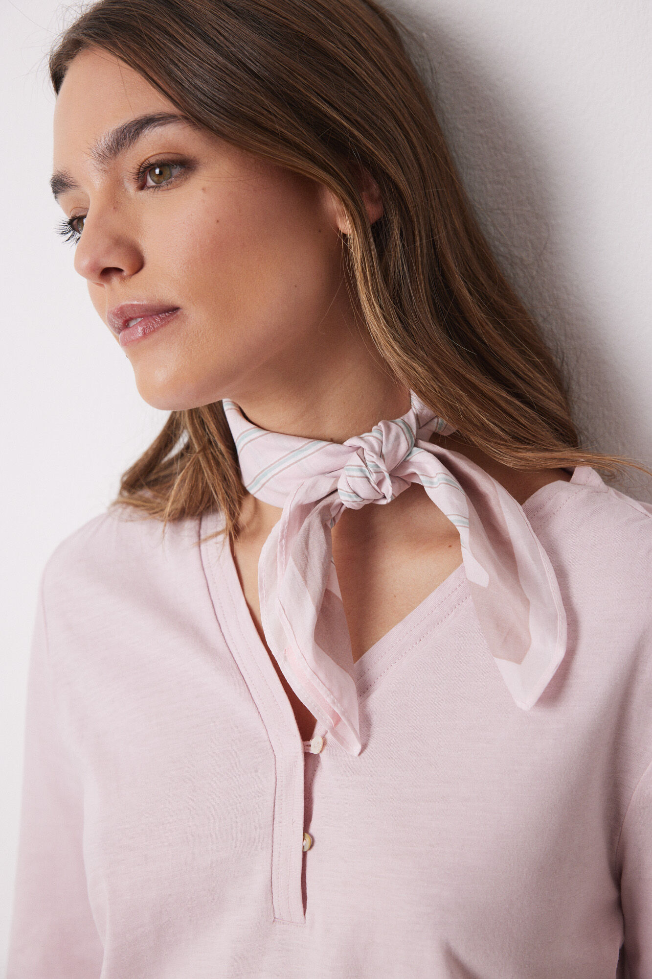 Women'secret Pa&ntilde;uelo para cuello rayas rosa