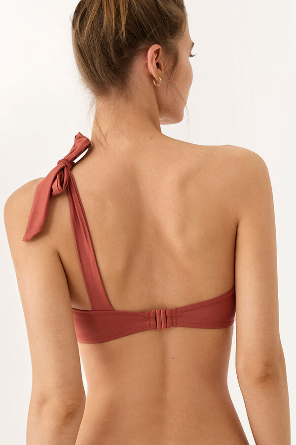 Promise Top bikini bandeau asimetrico aros naranja
