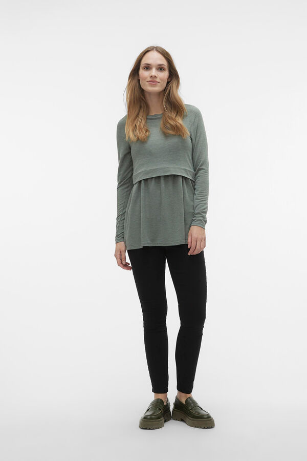 Mamalicious Top de manga larga maternity de lactancia rosa