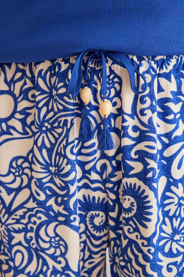 Women'secret Cal&ccedil;as viscose allover conchas azul