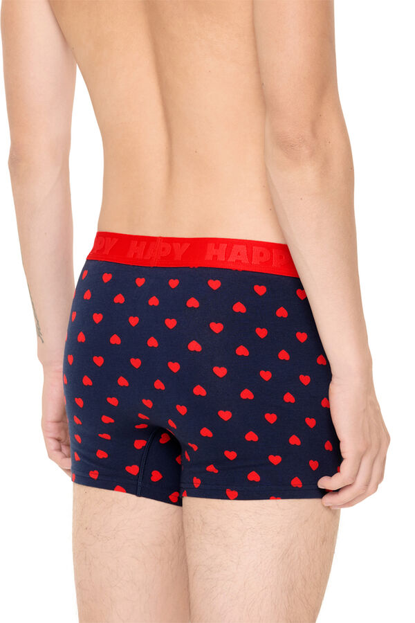 Happy Socks Pacote de cuecas boxer curtas Hearts azul