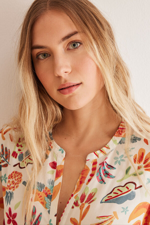 Women'secret Vestido camisola viscosa tropical estampado