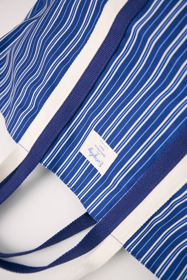 Women'secret Bolsa grande de lona azul marinho azul