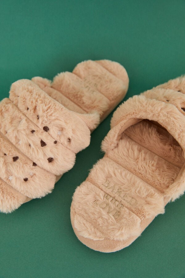 Women'secret Zapatillas casa croissant Manolo Bakes marr&oacute;n