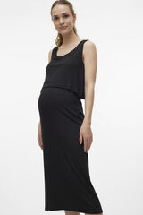 Mamalicious Vestido midi sem mangas maternity e amamenta&ccedil;&atilde;o  preto