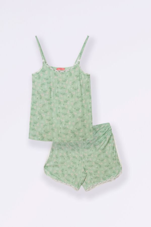 Ohma! Pack pijama de amamenta&ccedil;&atilde;o com al&ccedil;as e estampado "bouquet" verde