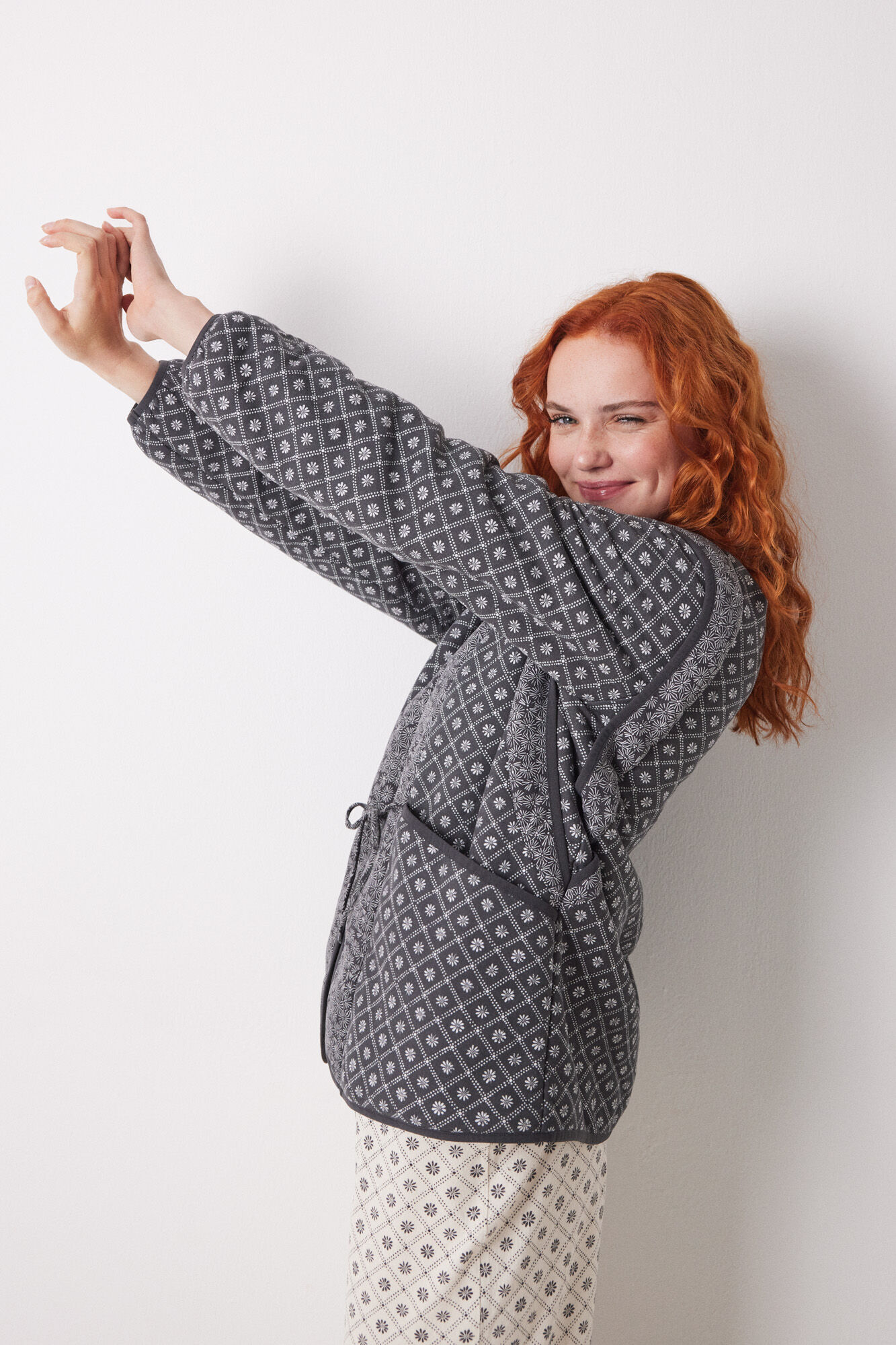 Women'secret Robe curto estampado com selo dupla face