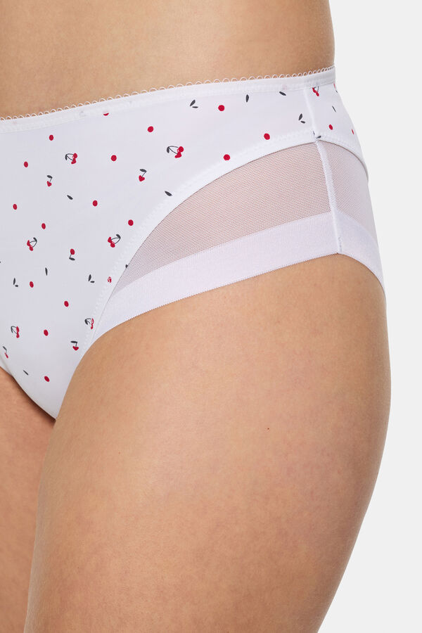 DIM Braga cl&aacute;sica Generous de suave microfibra y detalles en malla blanco