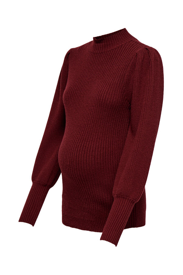 Only Maternity Jersey de canalé cuello perkins maternity burdeos