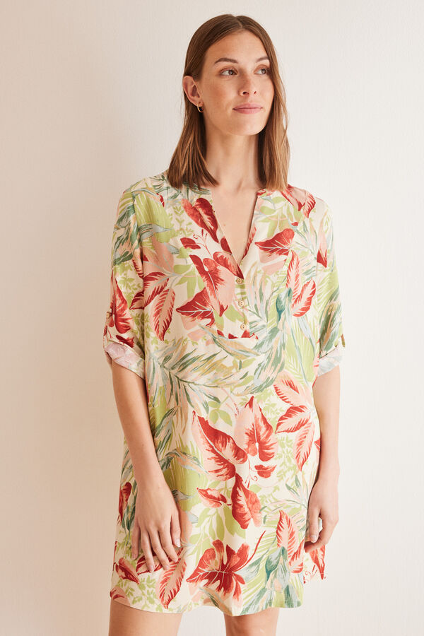 Women'secret Camisola playa estampado tropical estampado
