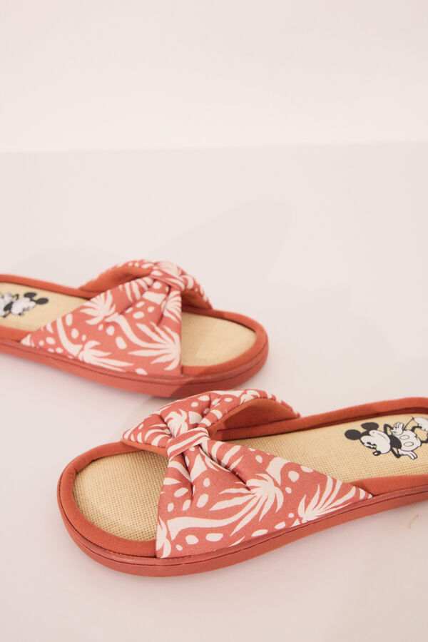 Women'secret Zapatillas casa estampado Mickey Mouse naranja