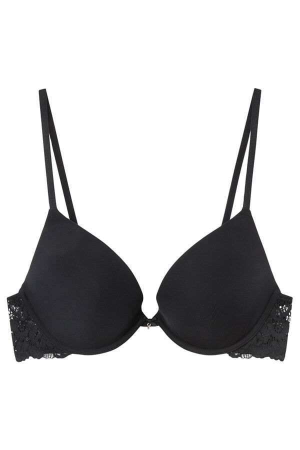Women'secret GORGEOUS Soutien push-up tule microfibra e renda preto  preto