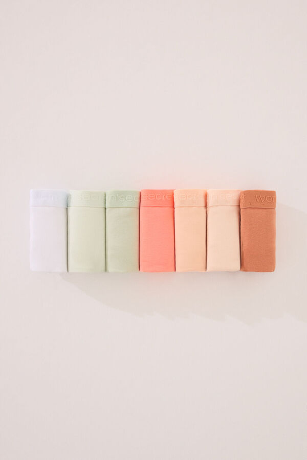 Women'secret Pack 7 bragas cl&aacute;sicas algod&oacute;n colores vivos blanco