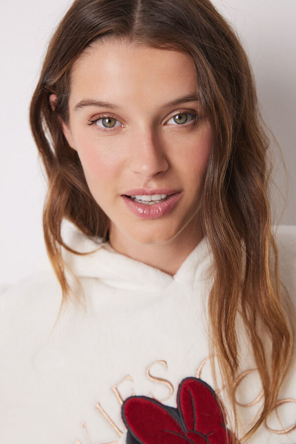 Women'secret Pijama largo polar Minnie marfil