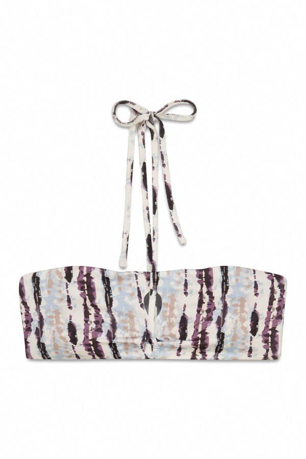 Women'secret Top biqu&iacute;ni bandeau estampado Tie Dye castanho cru