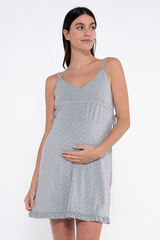 Ohma! Camisón lactancia estampado de tirantes gris