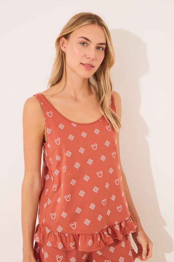 Women'secret Pijama curto Mickey Mouse 100% algod&atilde;o vermelho