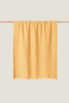 Womensecret Manta rayas algodón 120x180cm. amarillo