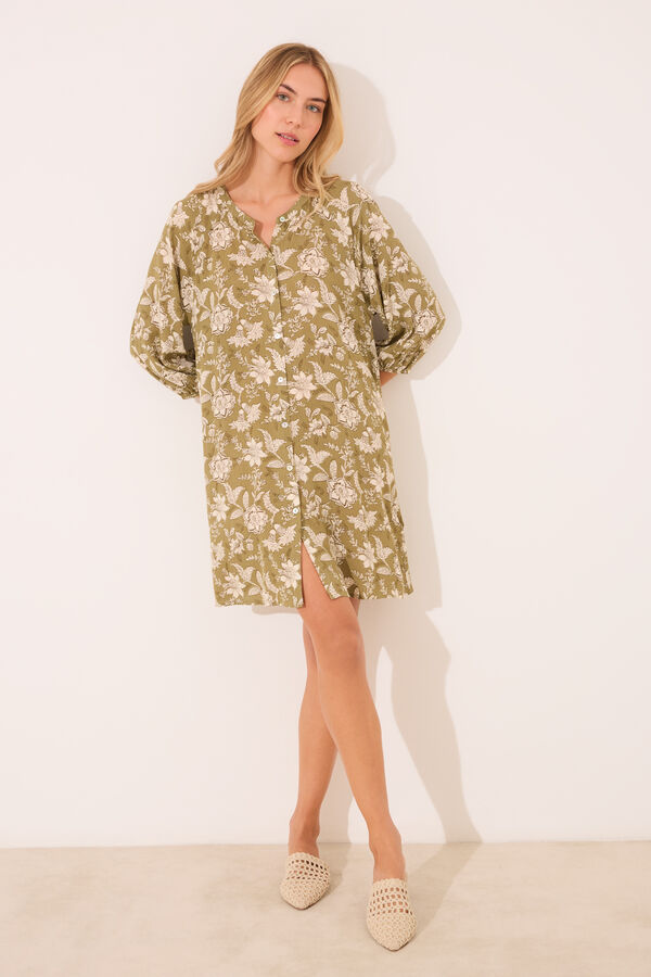 Women'secret Camisola flores viscosa kaki