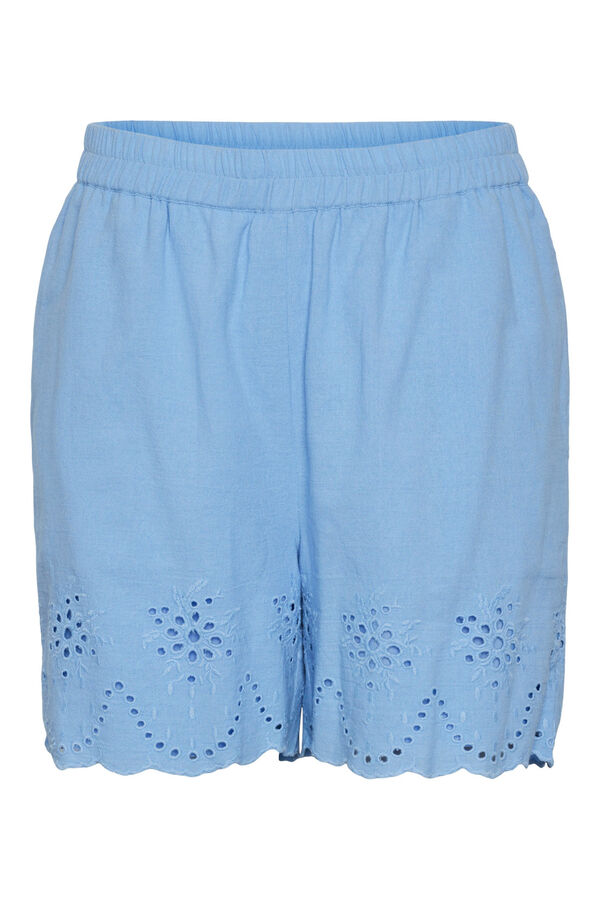 Pieces Short de mulher 100% Algodão.Cintura Elástica. azul