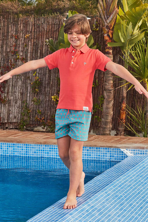 Gocco Polo com detalhes contrastantes em rosa vermelho