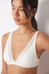 Women'secret FANTASTIC Sujetador triangular halter algod&oacute;n marfil marfil