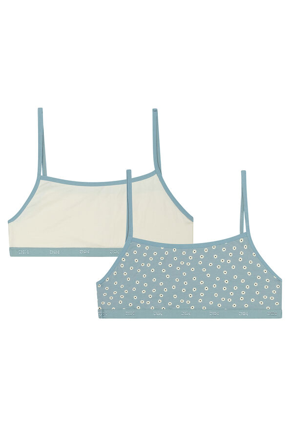 DIM Pack de 2 tops de menina estampados azul