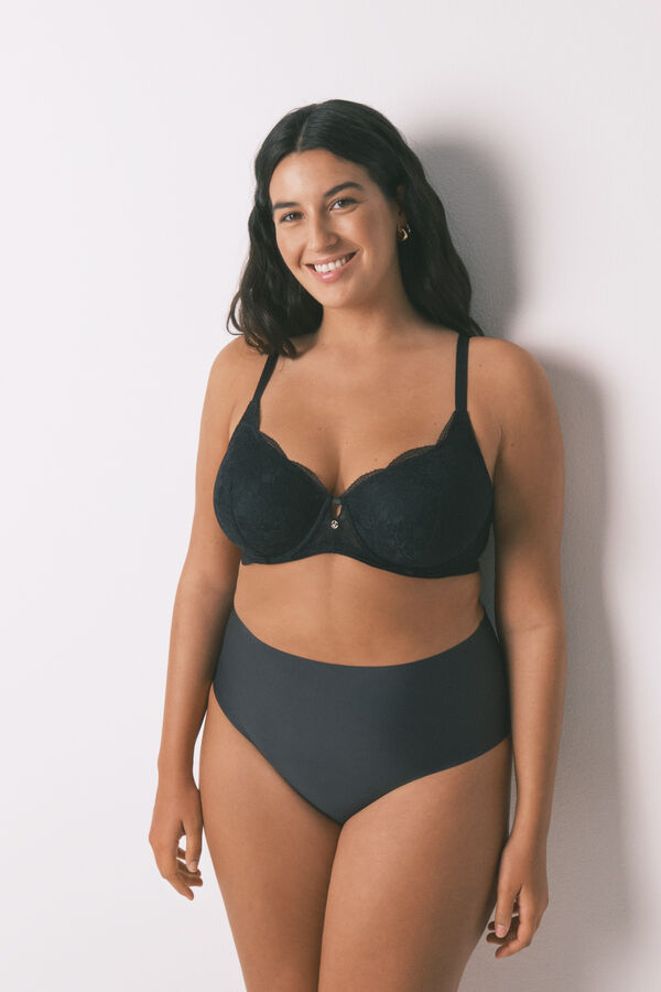 Women'secret BEAUTIFUL enchimento preto cl&aacute;ssico com soutien preto