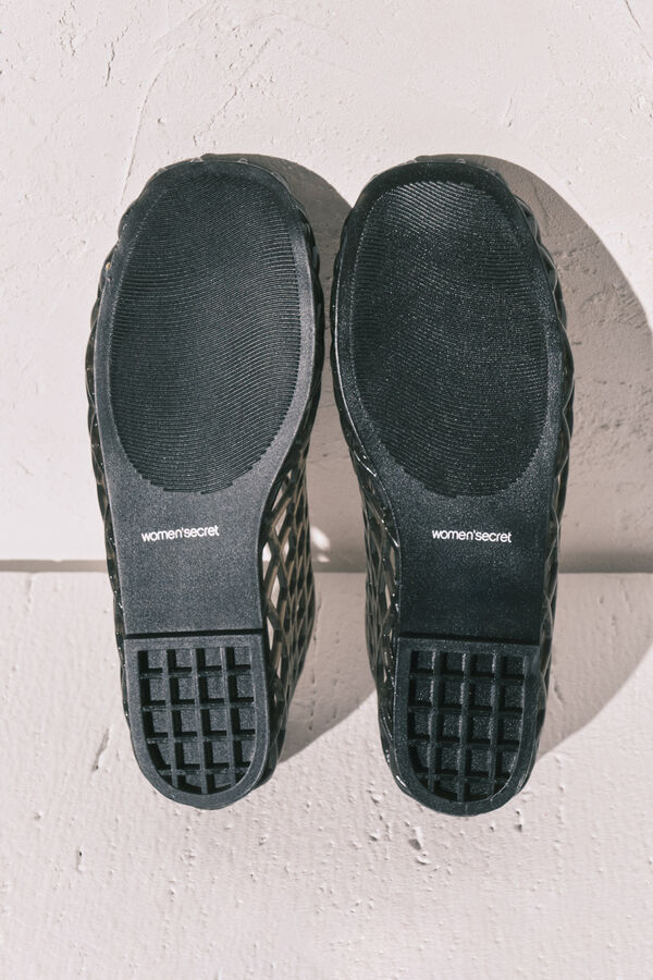 Women'secret Sandalias jelly efecto red negras negro