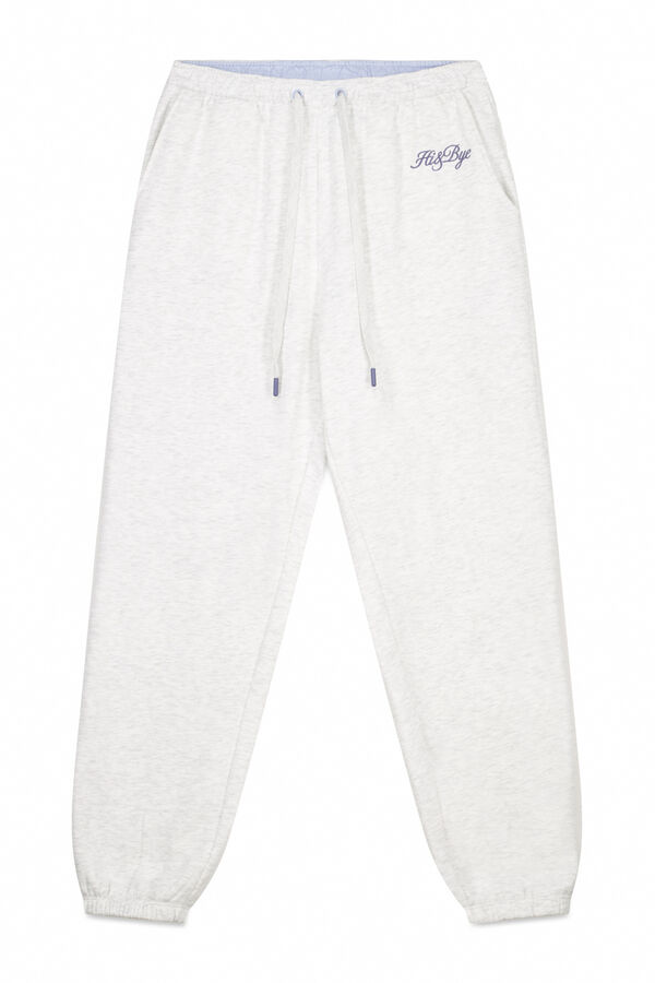 HI&BYE Pantal&oacute;n jogger felpa algod&oacute;n gris oscuro gris