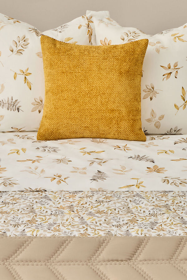 Textura S&aacute;bana algod&oacute;n hojas en rama estampado