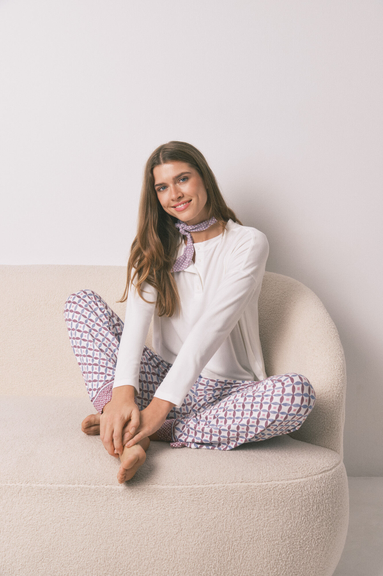 Women'secret Camiseta holgada manga larga blanco