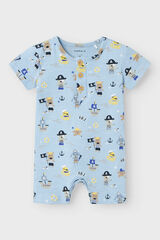 Name it Macac&atilde;o beb&eacute; manga curta azul