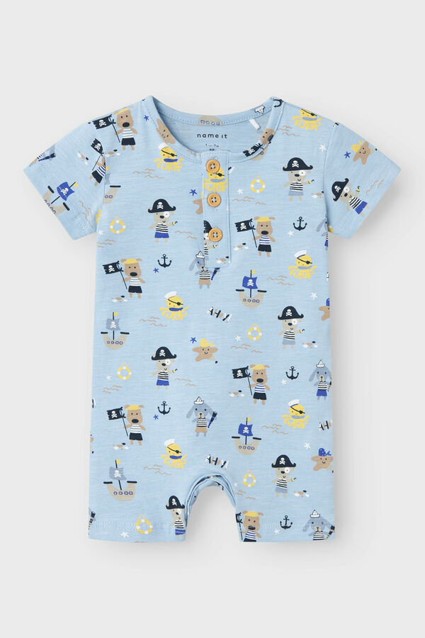 Name it Macac&atilde;o beb&eacute; manga curta azul