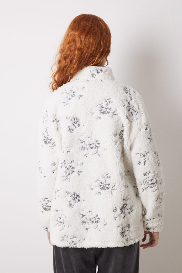 Women'secret Bata borreguito blanco flores blanco