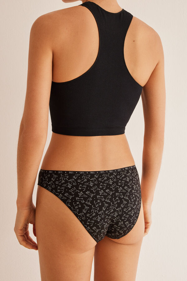 Women'secret Pack 7 bragas algod&oacute;n b&w negro