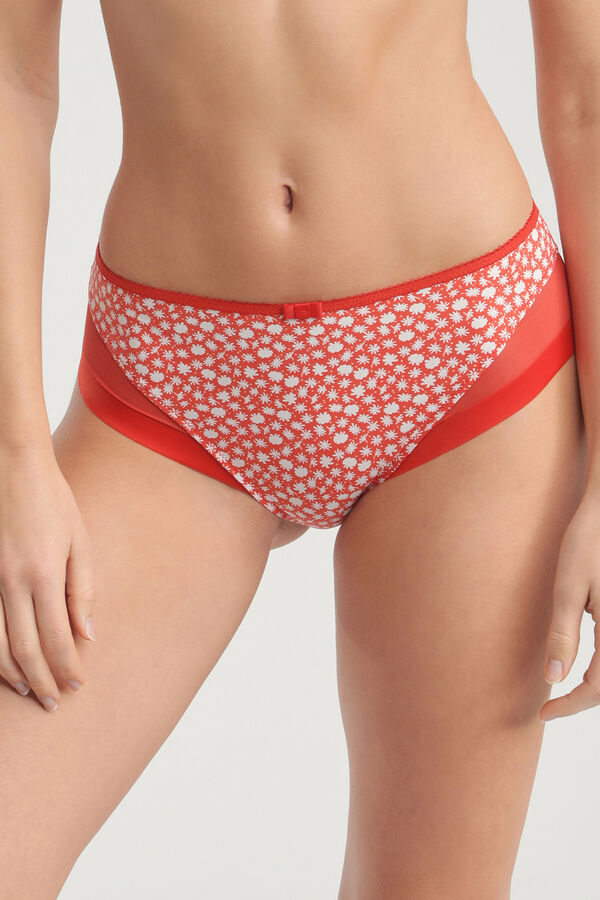 DIM Braga cl&aacute;sica de suave microfibra y detalles en malla estampado