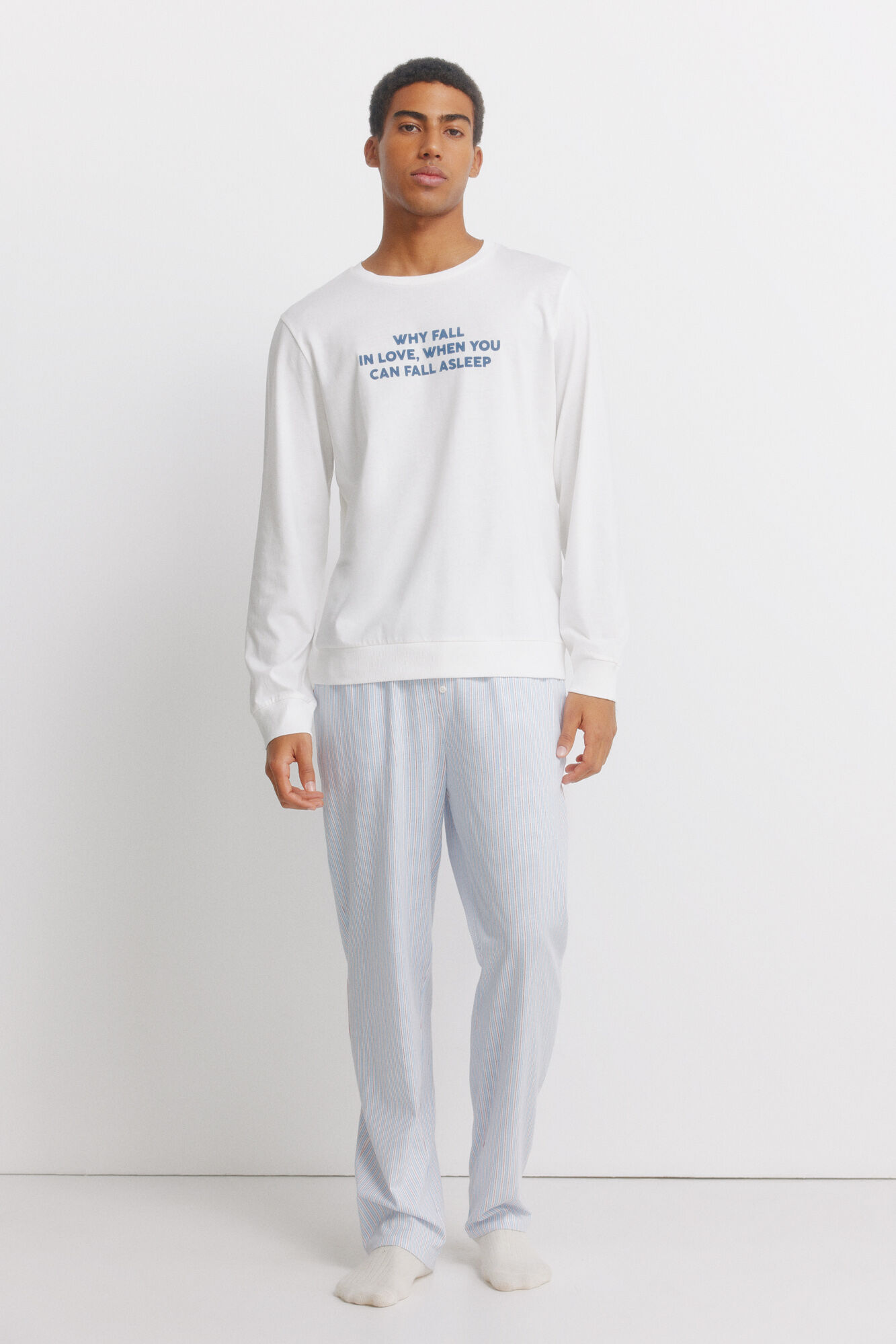 Women'secret Pijama com mensagem em algod&atilde;o