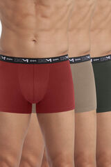 DIM Pack de 3 boxers algod&oacute;n el&aacute;stico en varios colores verde