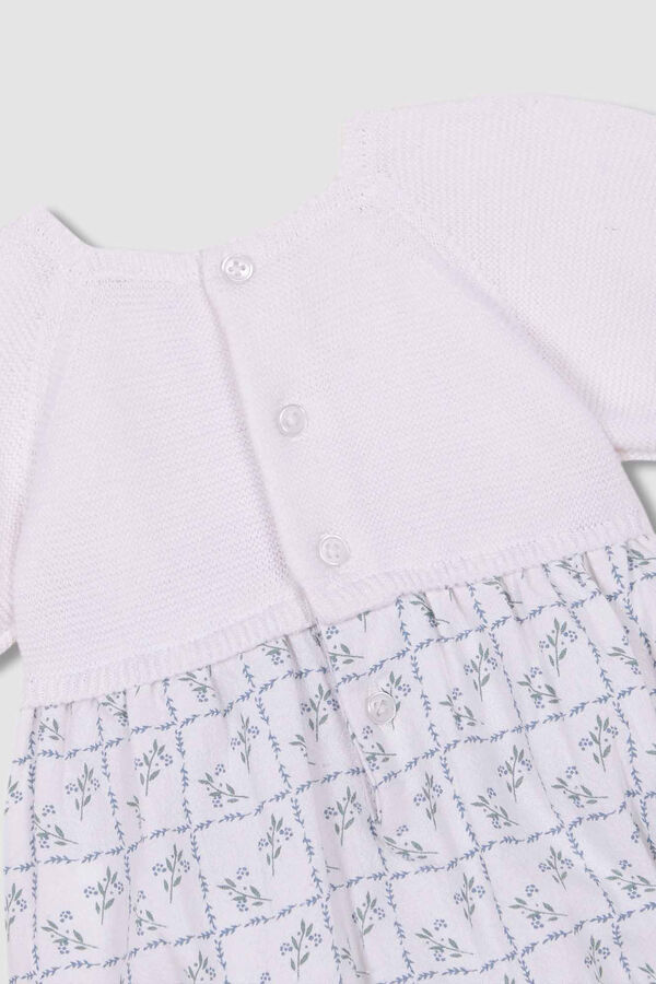 Gocco Jardineiras de malha com parte de baixo em dobby e azul azul