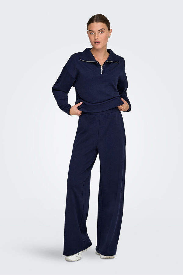 Only Play Sudadera zip cuello alto azul