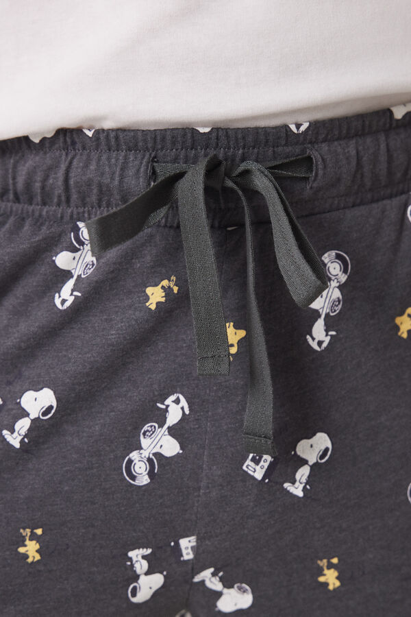 Women'secret Pijama largo hombre 100% algod&oacute;n Snoopy marfil