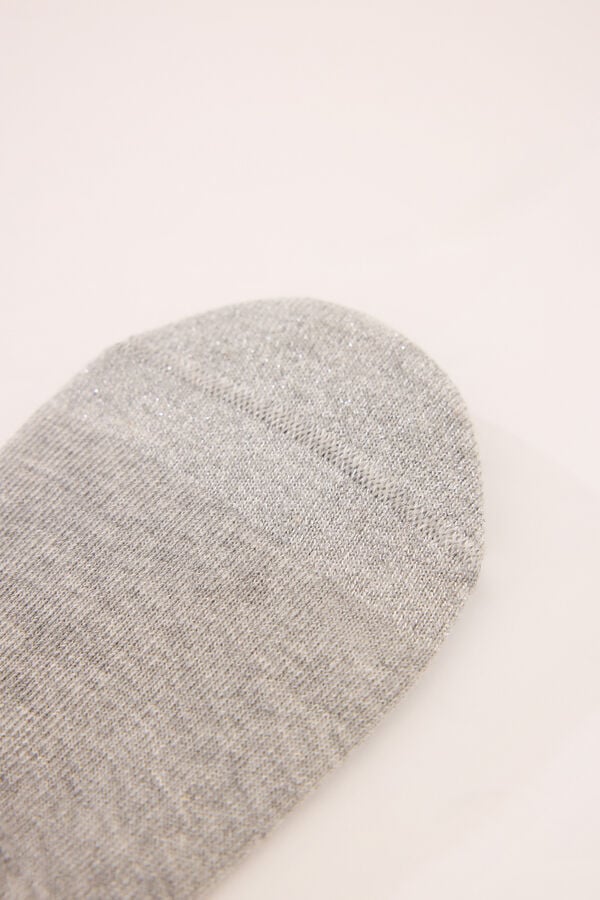 Women'secret Calcetines invisibles gris lurex gris