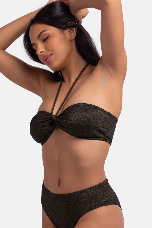 Dorina Cueca de biquíni brasileira lurex preta preto