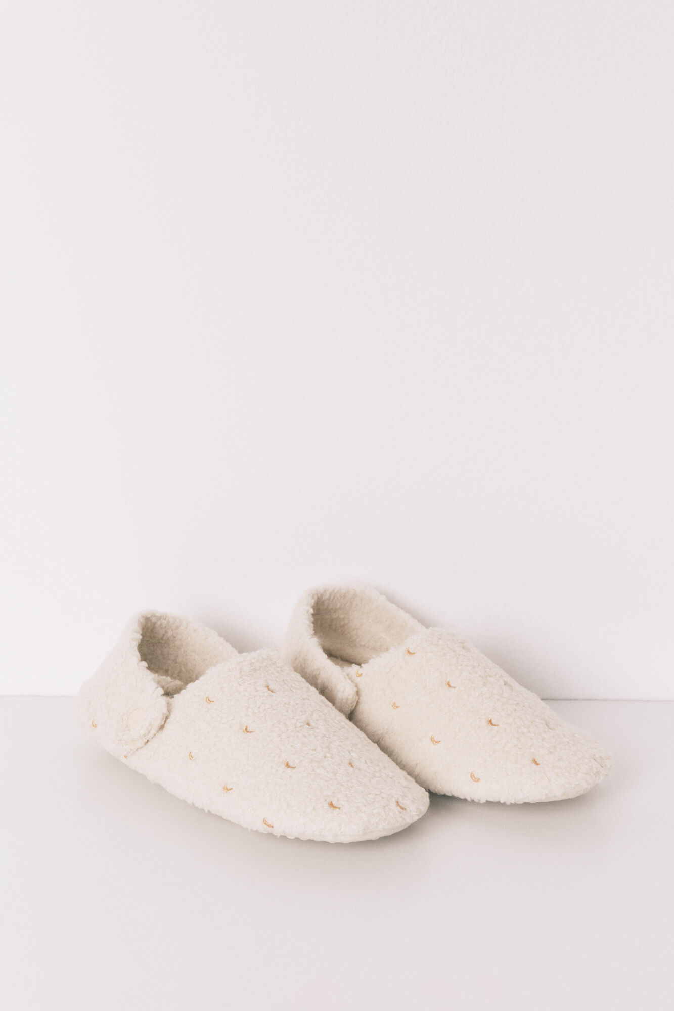 Women'secret Chinelos de quarto de borrego com glitter rosa